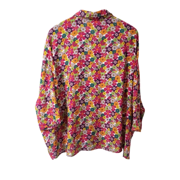 Nicobar Womens Floral Blouse Top Hippe Retro Free Size Flower Power - Picture 6 of 13